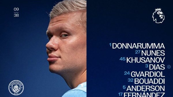 هالاند يقود تشكيل مانشستر سيتي أمام برايتون في الدوري الإنجليزي