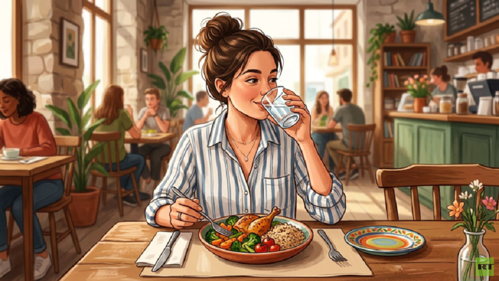 هل يضر شرب الماء أثناء الطعام بعملية الهضم؟